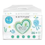 Pack of size 1-2 ATTITUDE biodegradable baby diapers.