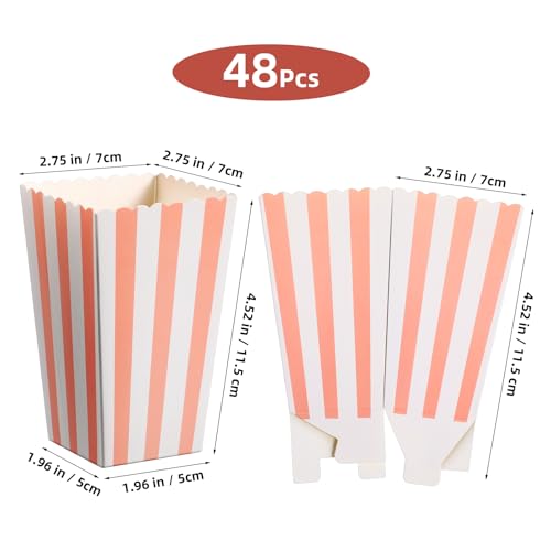 Image of Boxes 48 Pack Paper Popcorn Cups 4.52X2.75 Inches Snack Holders for Birthday Party Favor Supplies and Bar