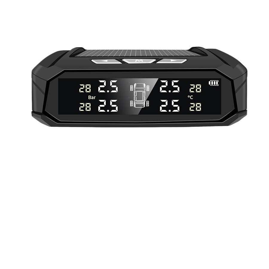 Tpms Sistema di monitoraggio della pressione dei pneumatici for auto solare, display digitale della temperatura dei pneumatici, sistemi di allarme di sicurezza for auto con 6 sensori Pressione Pneumat