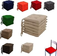 Kitchen Chair Cushions for Dining Room Chairs, Garden, Indoor and Outdoor Chairs, Living Room Chair Cover, Square Cushions in Cotton Loneta Made in Italy (6, Taupe)