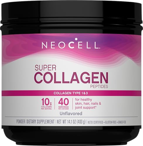 NeoCell Collagen Peptides Powder | 14 oz | Unflavored Supplement | Grass Fed Bovine | Hair, Skin, & Nails | for Women and Men