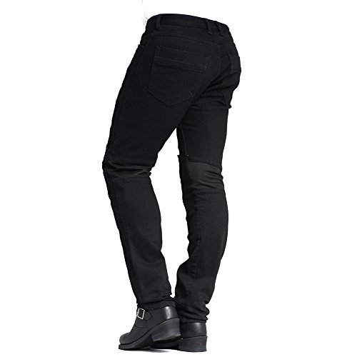 MAXLER JEAN Summer Biker Jeans for men - Slim Straight Fit Motorcycle Riding Pants, 1614 Black (Size 40)