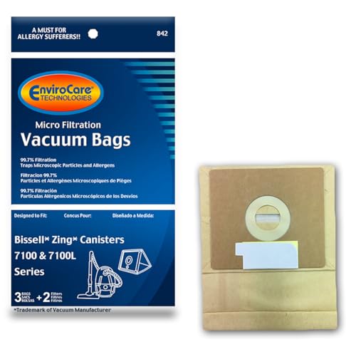Sacs Bissell Zing 7100 et 7100l anti perte d aspiration avec 2 filtres inclus