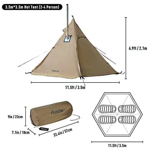 FIREHIKING Carpa Teepee para 2-4 personas con horno miniatura 6