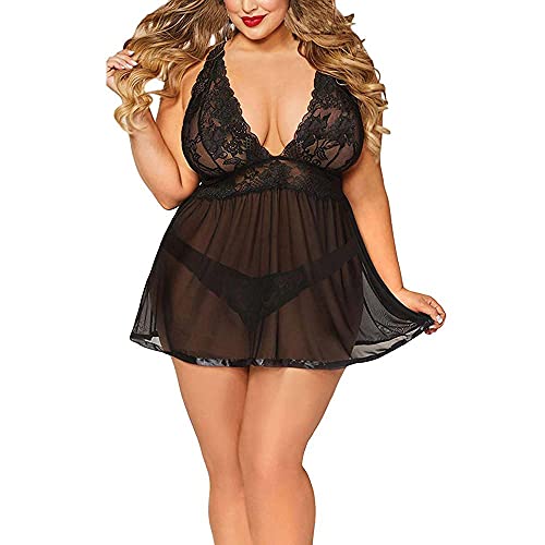 Jaqqra Women's Plus Size Lingerie Embroidered Lace Sexy Bra Sleep Lounge for Sex Erotic Babydoll Underwear Naughty Play Black Jaqqra Women's Plus Size Lingerie Embroidered Lace Sexy Bra Sleep Lounge for Sex Erotic Babydoll Underwear Naughty Play Black
