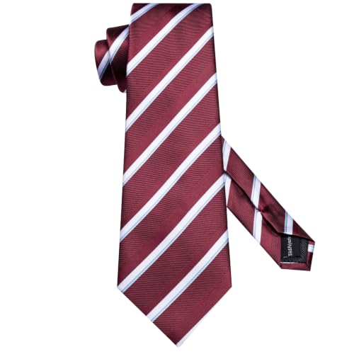 Image of Hi-Tie Men Silk Ties Set with Flower Lapel Pin Necktie Pocket Square Cufflinks for Tuxedo Wedding Business