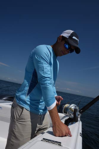 White Water Men’s Technoflex Long Sleeve Performance Shirt with UV50 Protection-Light Blue Large - Thumbnail 5