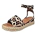 Sandalias Mujer Verano 2019 cáñamo Fondo Grueso Sandalias Punta Abierta Cuero Fondo...