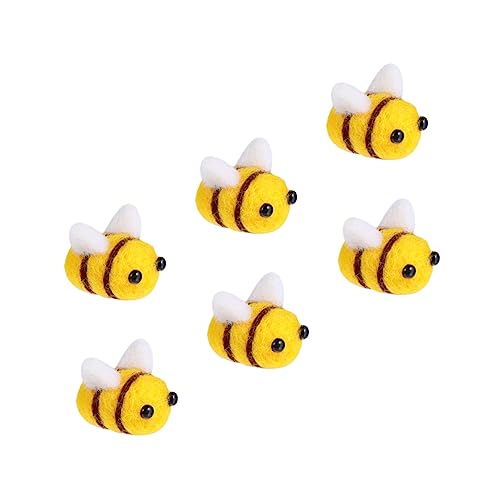 DIKACA 6 Piezas Abeja De Fieltro De Lana Animales Productos Lana De Bebe Llavero De Abejita Juguetes Favores Cera De Abejas Lana Gruesa Pequeña Embellishments Encanto Mini Textura De Lana