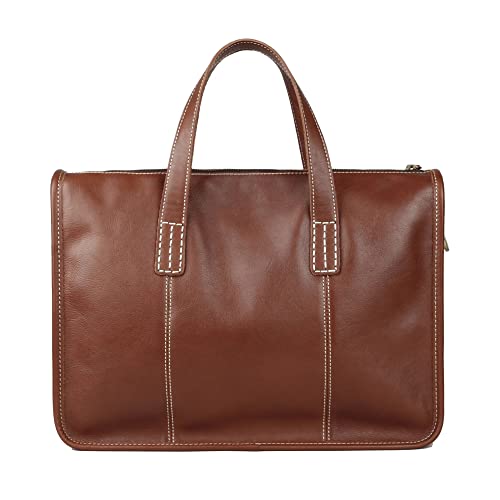 Bolso casual tipo tote y maletín de cuero para portátil 13.3" miniatura 1