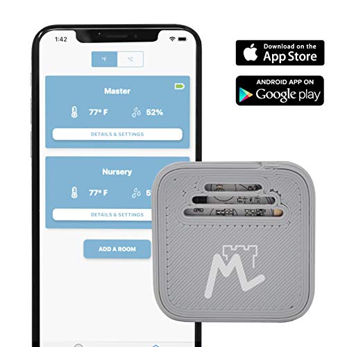 Wireless Temperature & Humidity Bluetooth Smart Sensor for iPhone/Android - Thermometer/Hygrometer to Monitor