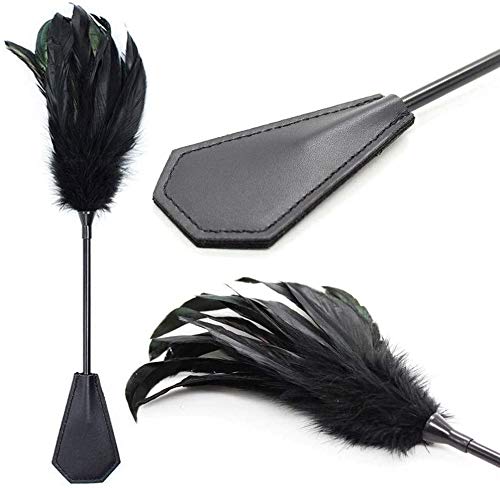 Deluxe Federkitzler, Liebes Feder Leder Flogger Peitsche Bondage Paddel Set Bettfesseln Sexspielzeug mit Augenbinde Augenmaske