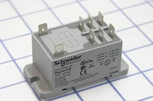 Schneider Electric/Legacy Relay 92S11A22D-120 Power Relay, Dpdt, 120VAC, 30A, Din Rail