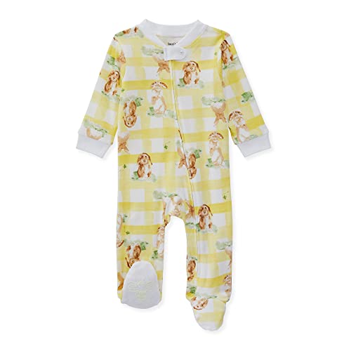 Image of Burt's Bees Baby Sleep and Play PJs, 100% Organic Cotton One-Piece Zip Front Romper Jumpsuit Pajamas