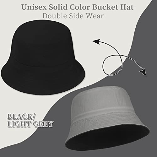 Kdwave Double-Sided Black Reversible Bucket Hat For Women Men Soft Cotton Upf 50+ Uv Protection Travel Hiking Beach Hat #TOP3