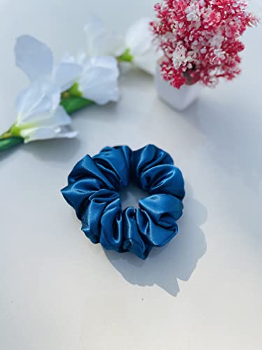 Image of Luxury Silk Scrunchies for Women and Girls, Hair Ties, Hair Band, Ponytail Holder (Rasin)