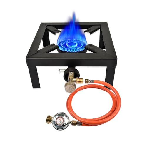 hzexun Réchaud de Camping Portable,Réchaud tabouret à Gaz 6KW Brûleur à Camping,Pour L'extérieur, Randonnée et Pique-nique