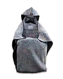 LEVEL UP WRAP® – Glow-in-The-Dark Gaming Chair Blanket with Hood | Cozy, Oversized Fleece | Attaches to Chair | Washable, Eco-Friendly | Gamer Gift | NEON Nexus Pattern