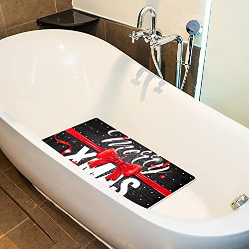 Tapis de bain rectangulaire rouge antidérapant avec 120 ventouses - 6