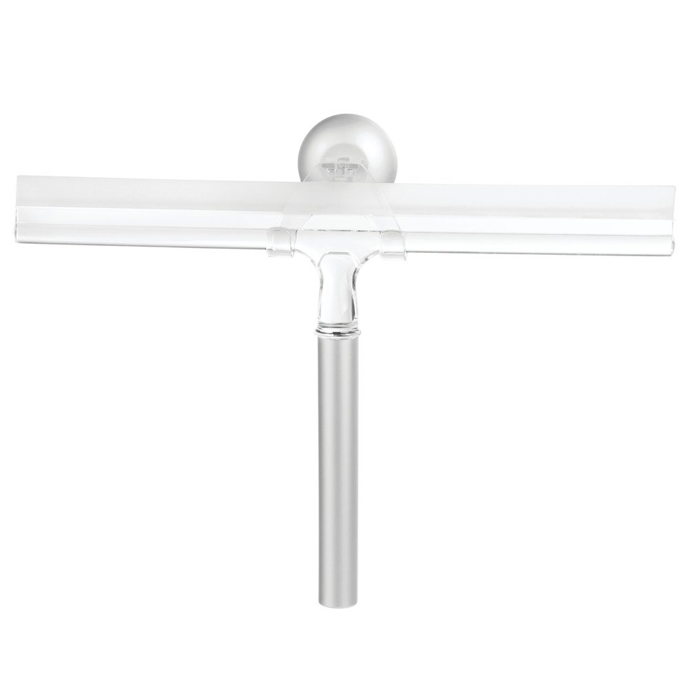 Interdesign Silver/Clear Idesign Metra Ultra Rustproof Aluminum Bathroom Shower Squeegee With Suction Hook