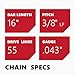 KAKEI Chainsaw Chain 16 Inch 3/8