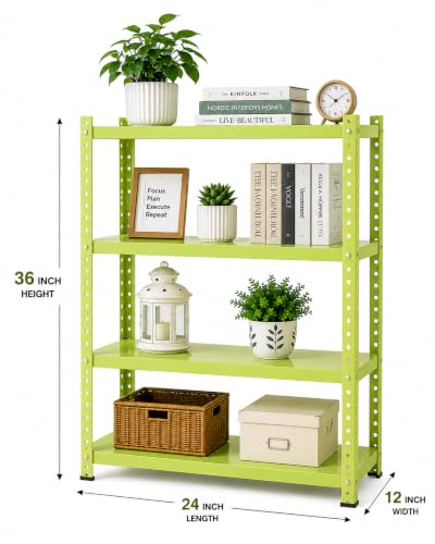 Image of Perfect Rack 4 Shelf Multipurpose Steel Storage Rack for Home, Kitchen, Bedroom, Office & Store | Heavy Duty Metal Shelving Unit | 36 Inch Height x 24 Inch Length x 12 Inch Widthcover (pista)