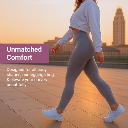 image for SATINA Women's Peach Skin Leggings - High Waisted Leggings for Plus Si