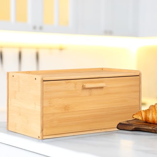 HollyHOME Breadbins for Kitchen Natural Rectangle Bamboo Bread Bin, Bread Storage Containers, Bread Storage Box with Lid Breadbin,Rectangle Natural - Cosy Home Interiors HollyHOME Breadbins for Kitchen Natural Rectangle Bamboo Bread Bin, Bread Storage Containers, Bread Storage Box with Lid Breadbin,Rectangle Natural - Image 6
