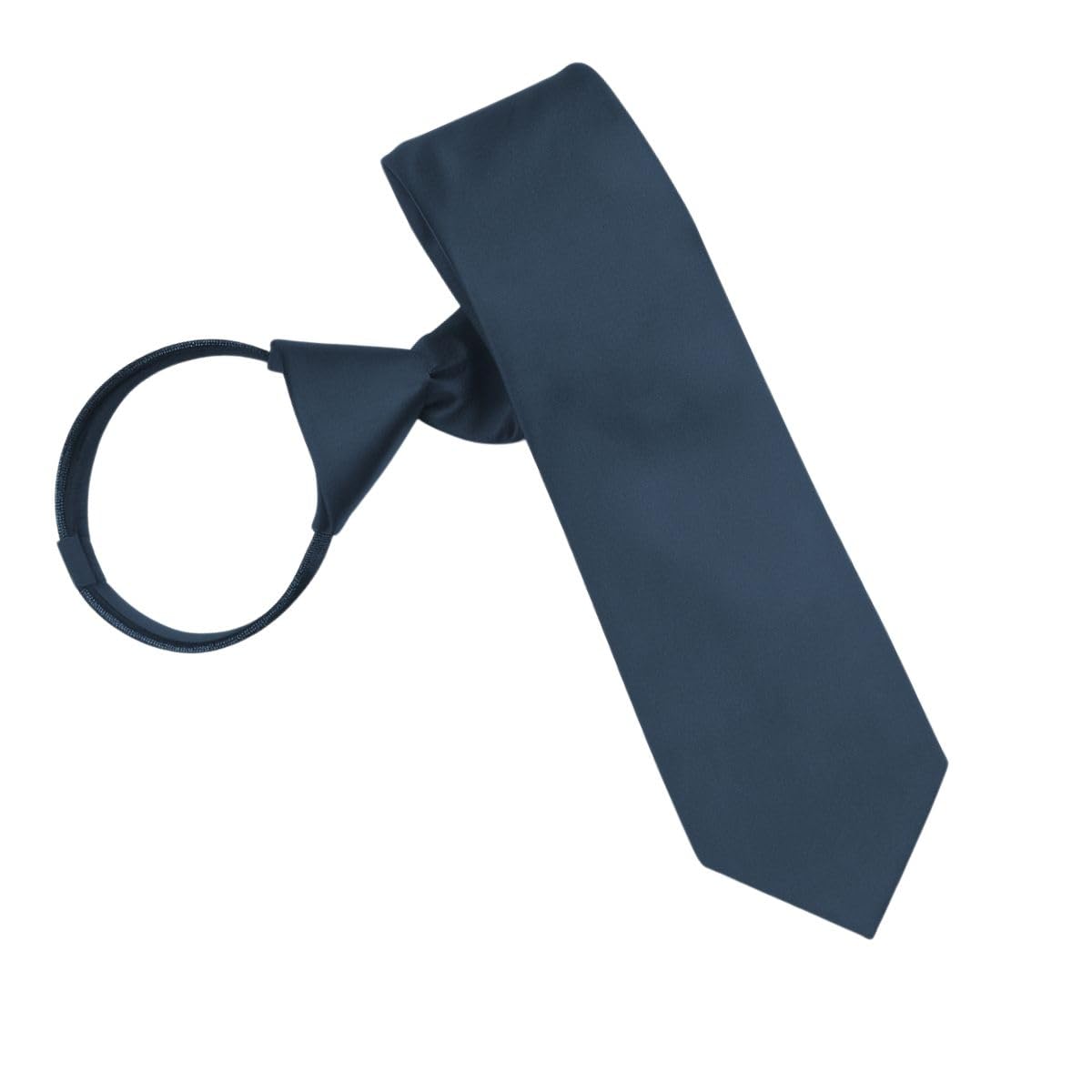 leonardi Mens Formal Zipper tie | Handmade | Microfiber | Standard Size | Premium fabric | Superior Zip | Packaging - Folder | Colour - Royal Blue tie (Set of 1)-picture-35
