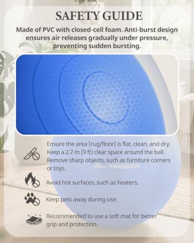 Image of Trideer Yoga Ball for Exercise, Pilates, Core & Balance Training, Stability Ball for Pregnancy & Birthing Prep, Physical Therapy, Daily Stretching, Office Chair for Active Sitting, Quick Pump Included