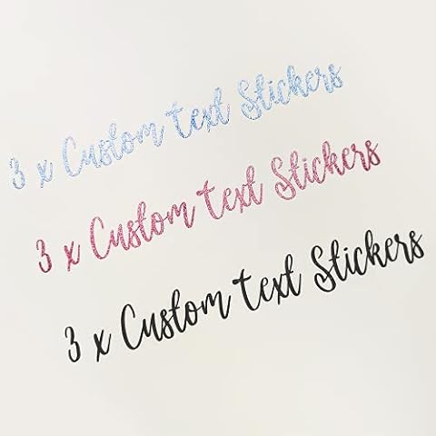 3 x Custom Name / Text Personalised Vinyl Decals Stickers (2cm Height) Cover
