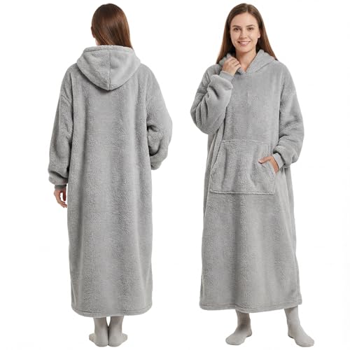 Qutool Hoodie Decke mit Ärmeln und Kuscheldecke, Weich Warm...
