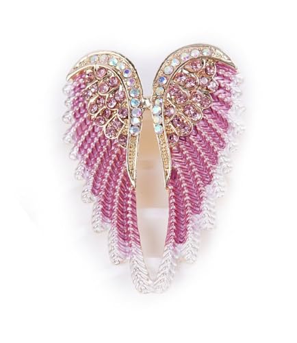 Image of vmcoatdu Women's Guardian Angel Wings Brooch Pin Crystal Angel Wings Brooch Multicolor Lapel Pin Badge