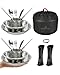 Mess Kit for 2 Person - Camping Kitchen and Utensil Set, Picnic Dish Set, Stainless Steel Dinnerware With Plate, Bowl, Cup for Backpacking
