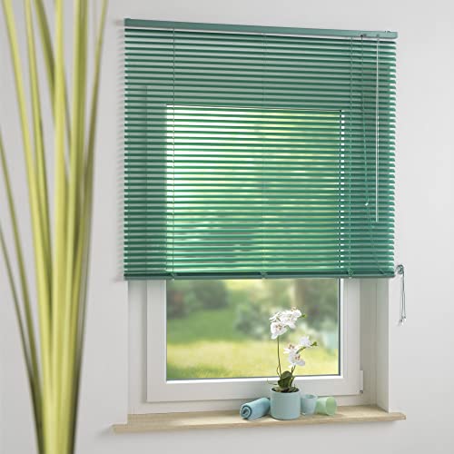 Aluminium-Jalousie, Wand -und Deckenmontage, Breite: 80 cm/Länge: 160 cm, Farbe: Mint