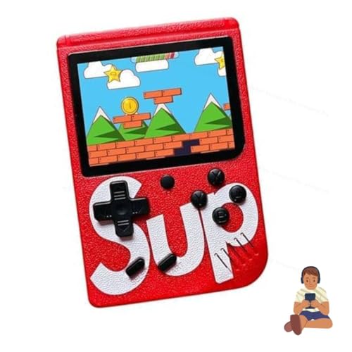 Image of TOYTONIC Retro Handheld Gaming Console, 400 Classic Built-in Games, 3.0-Inch Screen, Rechargeable Battery, Portable Video Game Player with TV Output (Red)
