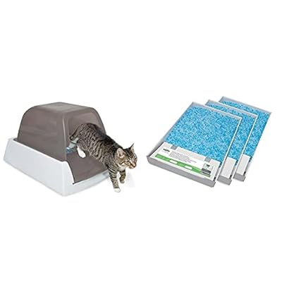 PetSafe ScoopFree Ultra Self-Cleaning Litter Box for Cats, Automatic Cat Litter Tray & ScoopFree Replacement Crystal Cat Litter Tray, Self-Cleaning Automatic Cat Litter Box Tray Refills (3-Pack)