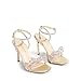 DREAM PAIRS Women's Double Bowknots Crystal Sandals Clear Slingback Heels Square Toe Shoes for Party Wedding Brielle,Size 8,Gold-Pu,SDHS2389W