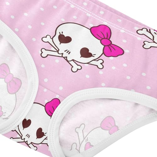 Cute Skulls Pink Girl Panties Cute Toddler Underwear Floral Cotton Animals Undies Kids Briefs 2t4