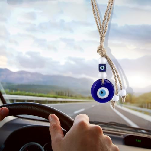 ShanBye Türkisches Blaues Auge Evil Eye Amulett Wandbehang,Glas Anhänger Wandbehang Ornament 5 cm als Amulett und Talisman für Schutz gegen Bösen Blick Glücksbringer Geschenk