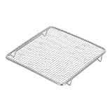 LALADEFIEE Stainless Steel BBQ Wire Rack for Grill - 6inch Square Mesh Grilling Grate for Fire Pit and Oven Cooking - Versatile Barbecue Cooling Rack Net with Leg