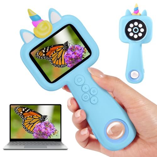 Magnify 2.4" Microscope for Kids, 600X-4800X Handheld Digital Miniscope, Portable Pocket Magnification Microscope Photo & Video | Education Toys for Age 3 4 5 6 7 8 9 10 Girls Boys