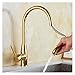 Bateria kuchenna Brązowy Mosiądz Wysuwana bateria kuchenna, bateria zlewozmywakowa z wysuwaną baterią prysznicową (kolor: złoty) (złoty)