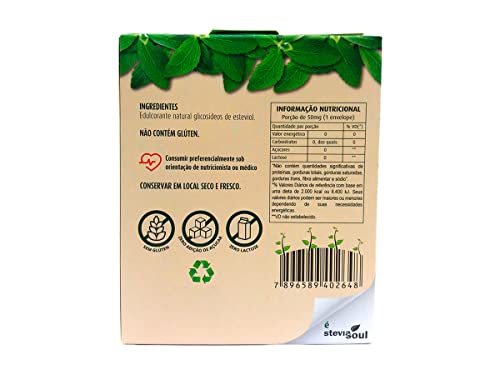 Kit 6 Adoçante Stevia Diatético Orgânico 50 sc Stevita 50mg