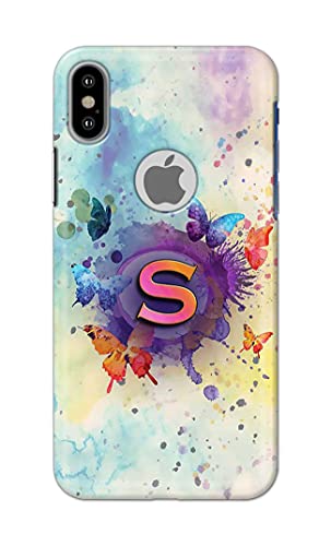 Image of PRINTFIDAA� Printed Hard Back Cover Case for Apple iPhone X | iPhone 10 | iPhone Xs | iPhone 10s Logo View Back Cover (Alphabet S) -2808