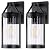 Outdoor Wall Light Fixtures, Waterproof Matte Black Exterior Wall Lantern Sconce Porch Lights, Outside Lighting with Clear Ribbed Glass for House, Garage, Front Door, 2-Pack