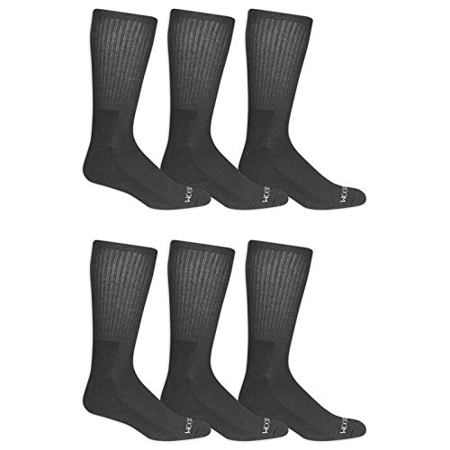 Fruit of the Loom Men's 6-Pack Crew Socks Black