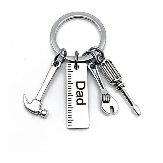 JCYANG Nyckelring Verktyg Nyckelring Hammer Skruvmejselnyckel Keychain Dad Tools Fars dag Present Smycken Nyckelring (Color : Silver1)