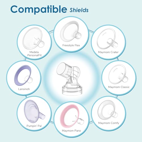Image of Maymom Connector Compatible with Medela Flanges. Not Original Medela Personalfit Connector. Compatible with Pump in Style Symphony Swing Breastpumps, and Maymom Flanges; 2pc /pk