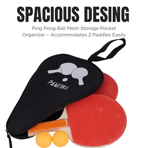 Image of Table Tennis Racket Bag with Zipper Closure, Waterproof Ping Pong Paddle Case Lightweight Racket Cover with Carrying Loop Handle, Durable Multi-Use Table Tennis Paddle Carry Bag - (Black)